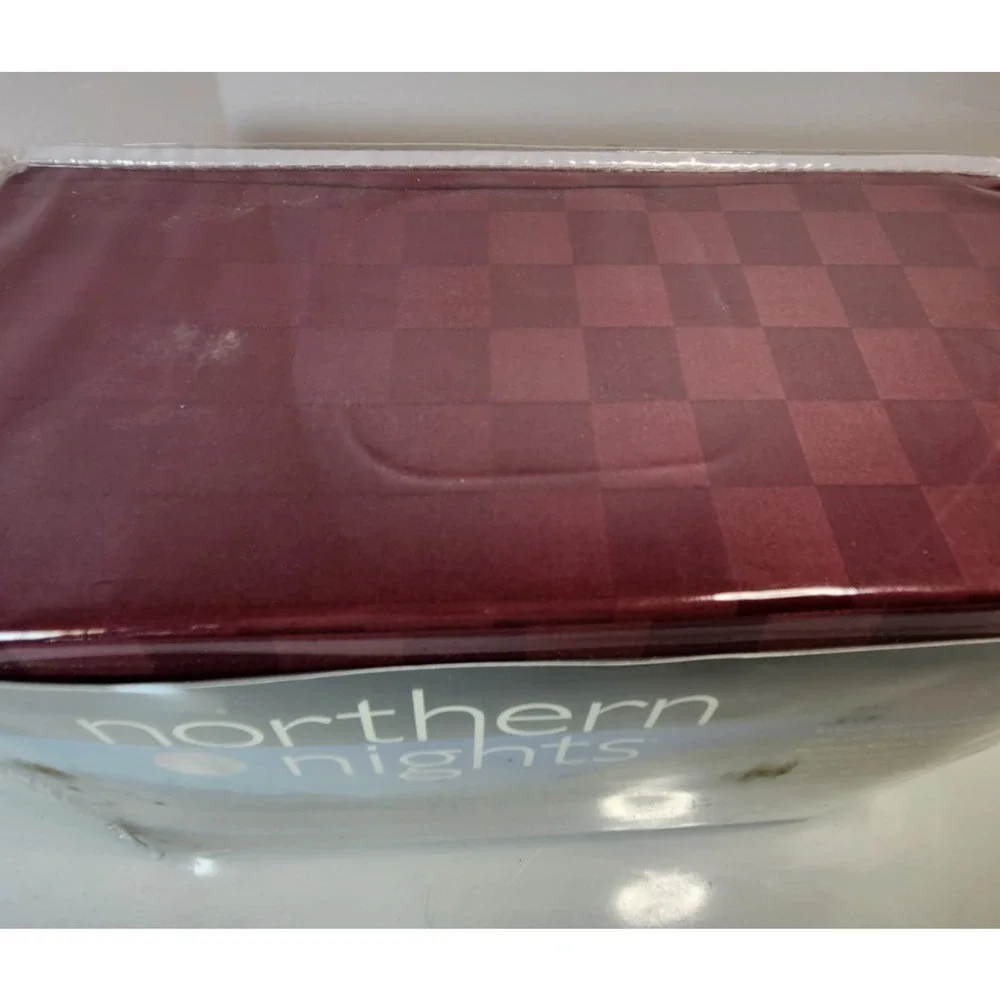 QVC Northern Nights 100% Supima Cotton KING Sheet Set Burgandy Wine Cordovan